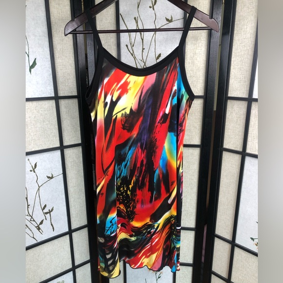 4 for 25$ Colorful Beach Dress. Summer Spaghetti Straps Mini Dress. Size Medium. - Picture 6 of 6